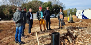 Posjet gradonačelnika grada Rovinja- Rovigno gradilištu na lokaciji budućeg Postrojenja za pročišćavanje otpadnih voda Cuvi